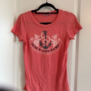 Juicy Couture Coral Pink Logo Graphic Tee